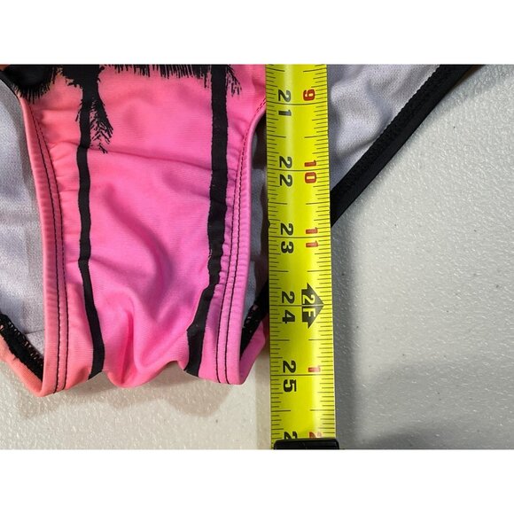 Justice Girls XL 16/18 One-Shoulder Cut-Out Swimsuit Rainbow Palm Print UPF 50+ - Picture 6 of 11